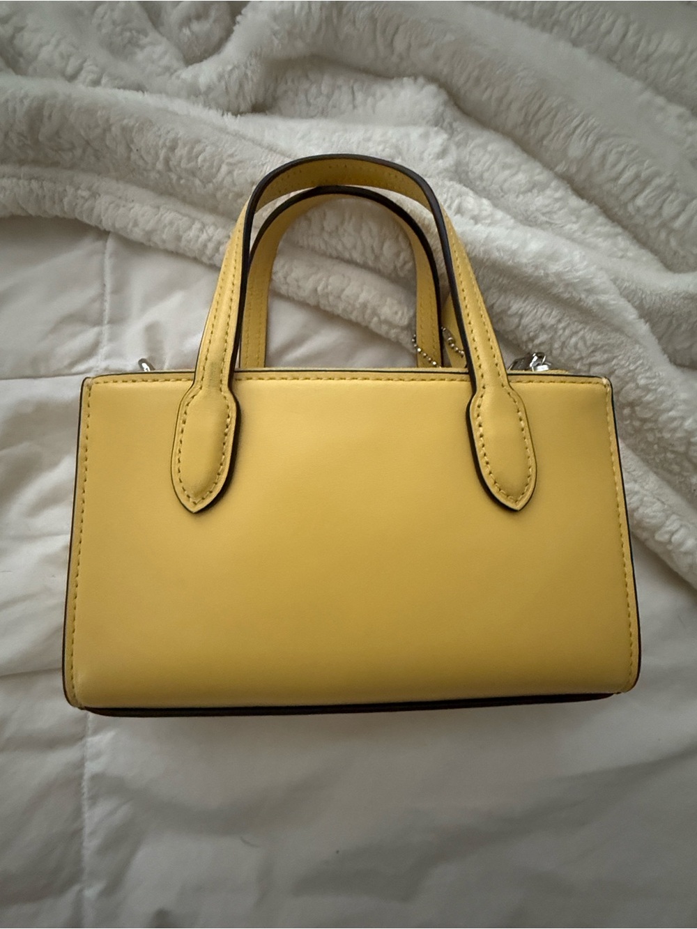 Coach Yellow Leather Mini Tote with Signature 'C' - Picture 10 of 10